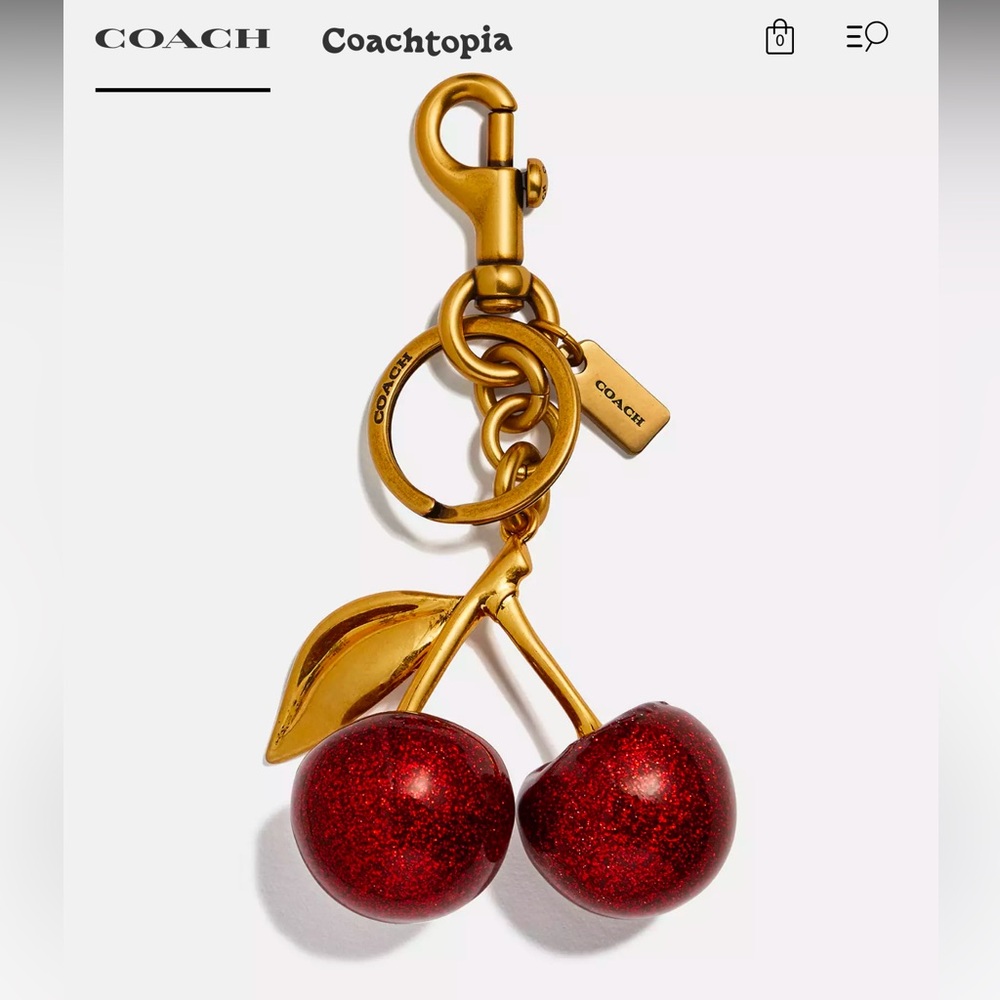 Coach Cherry Bag Charm in gold 🍒